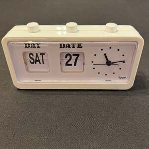 Typo Retro Flip Clock V2.0 White Day Date Manual Desk Alarm Clock